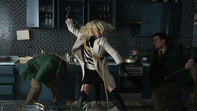 Charlize Theron turns a kitchen into an armory in Atomic Blonde | Credit -Jonathan Prime/Focus Features