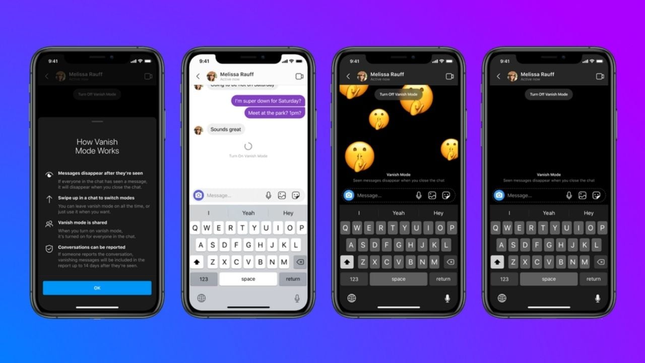 vanish mode on facebook messenger