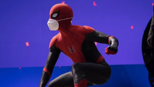 Tom Holland shares full costume photo from Spider-Man 3 set, urges mask use amid pandemic Tom Holland shares full costume photo from Spider-Man 3 set, urges mask use amid pandemic