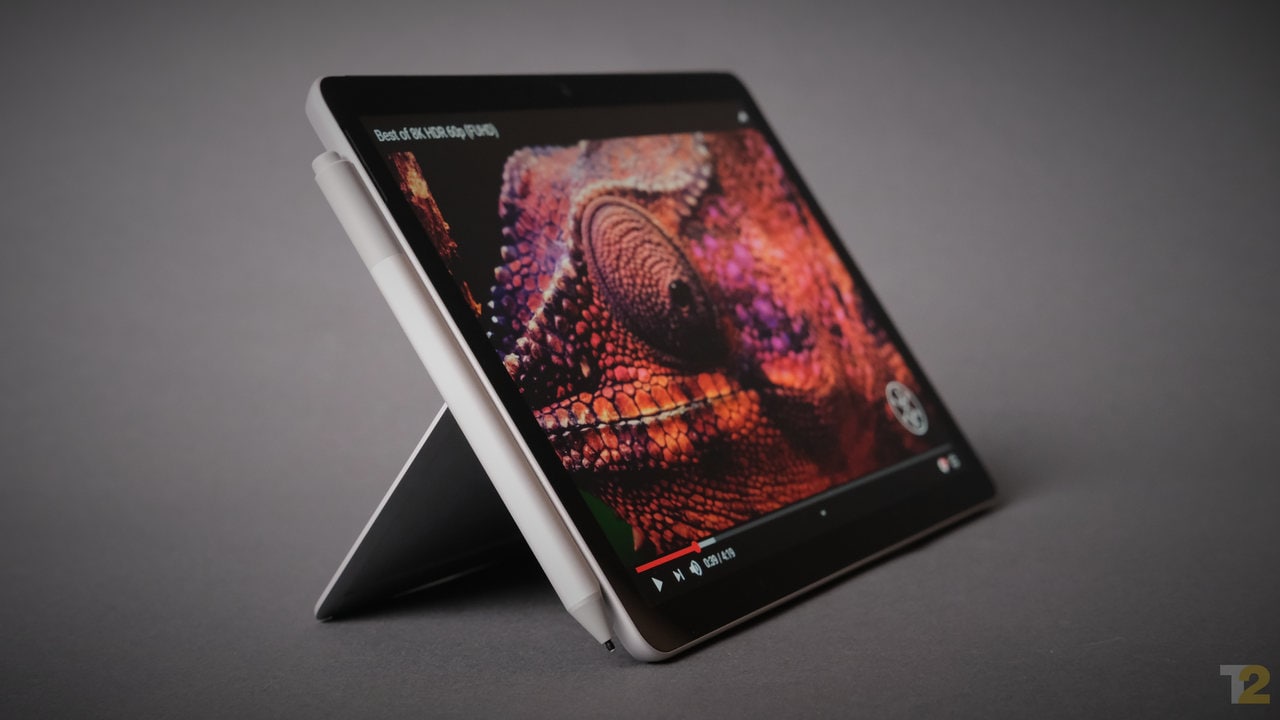 The Microsoft Surface Go 2 is a low-power, Windows 10-based tablet. You get an option of either an Intel Pentium Gold or Intel Core M3 for the CPU. Image: Anirudh Regidi 