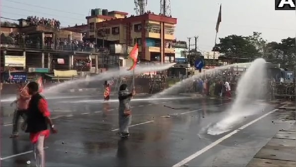 BJP workers clash with police during protest rally against TMC govt in West Bengal's Siliguri