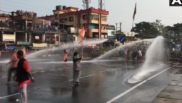 BJP workers clash with police during protest rally against TMC govt in West Bengal's Siliguri BJP workers clash with police during protest rally against TMC govt in West Bengal's Siliguri