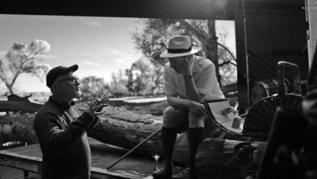 David Fincher on the sets of Mank
