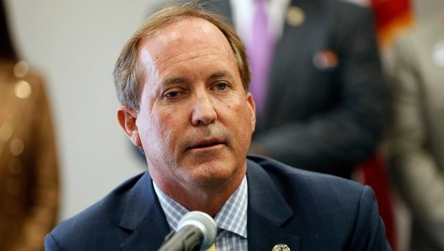 FILE- In this Sept. 10, 2020, file photo, Texas Attorney General Ken Paxton speaks at the Austin Police Association in Austin, Texas. Paxton on Wednesday, Dec. 16, 2020, announced a multi-state lawsuit against Google, accusing the search giant of “anti-competitive conduct