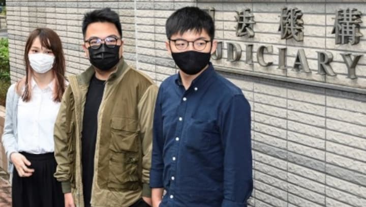 Hong Kong pro-democracy activists Joshua Wong, Ivan Lam and Agnes Chow jailed for 2019 anti-govt rally