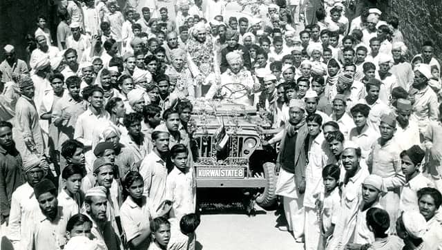 The wedding baraat of the Prince of Kurwai with the Mahindra Willys MB