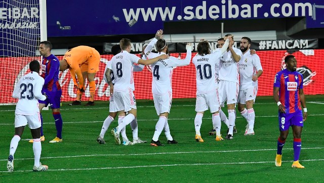 LaLiga: Real Madrid draw level with Atletico Madrid after 3-1 win over Eibar; Granada beat Real Betis LaLiga: Real Madrid draw level with Atletico Madrid after 3-1 win over Eibar; Granada beat Real Betis