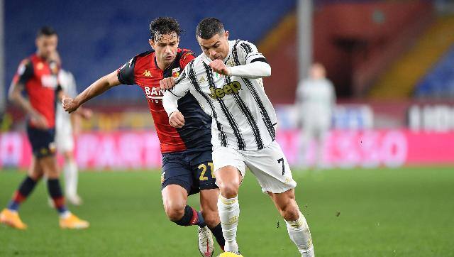 Cristiano Ronaldo converted another two spot kicks in the final 12 minutes in Genoa. Paulo Dybala had given Juventus the lead in the 57th minute but Stefano Sturaro leveled four minutes later. AP 