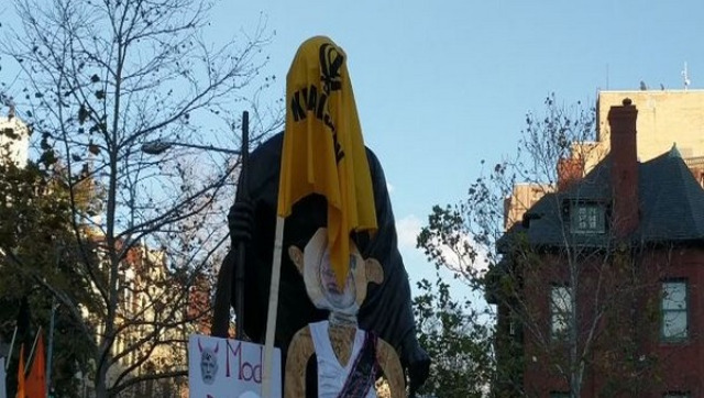 Desecration of Mahatma Gandhi's statue at Washington DC condemned by White House press secretary Desecration of Mahatma Gandhi's statue at Washington DC condemned by White House press secretary