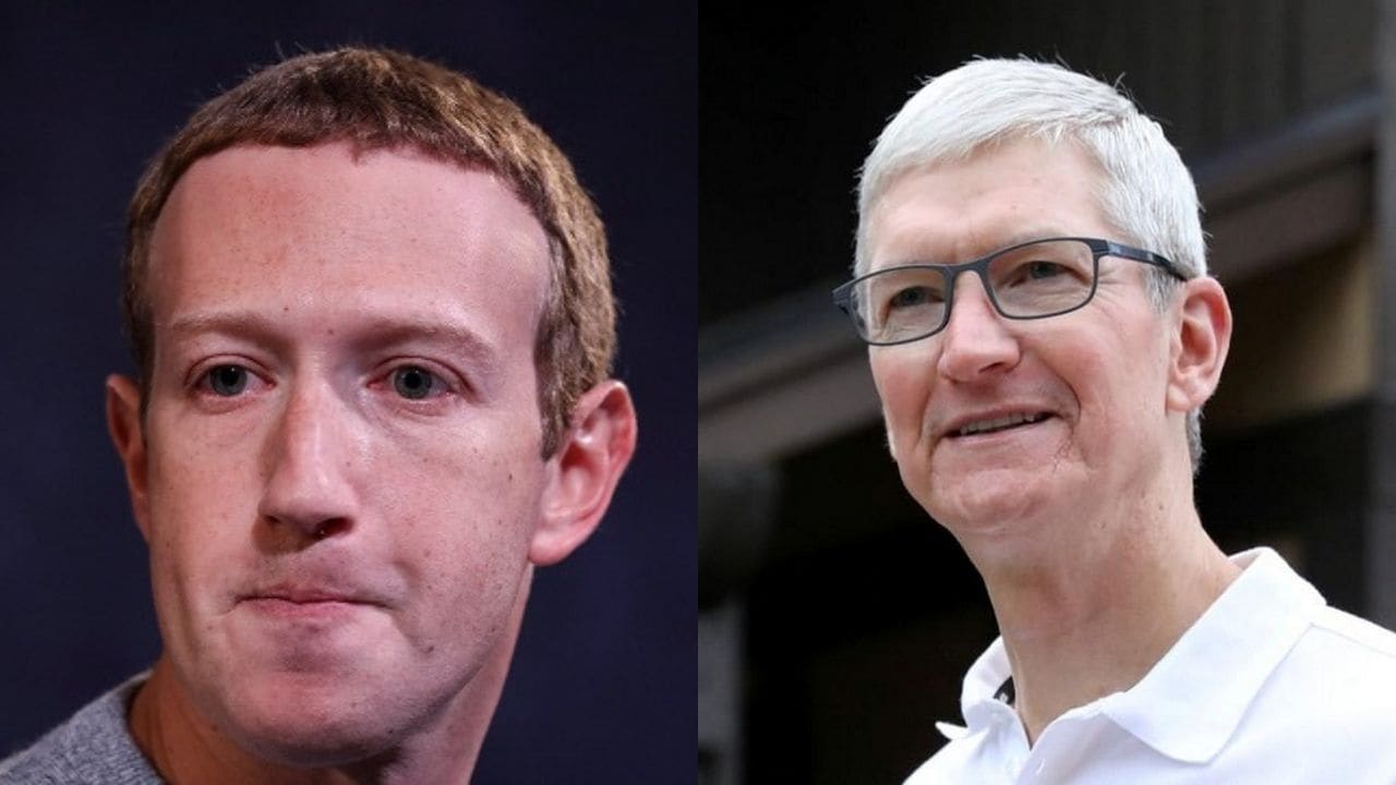 Facebook CEO Mark Zuckerberg and Apple CEO Tim Cook