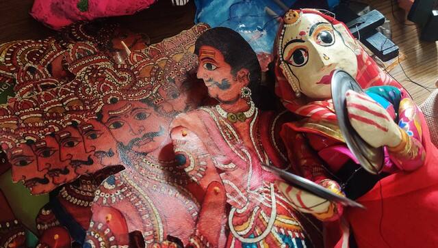 Traditional leather puppets (Ramayana characters in the photo) from Nimmalakunta and Kathputli dolls from Rajasthan. These are really expensive and take out a major chunk from Rathy's earnings. Greeshma Kuthar/Firstpost 