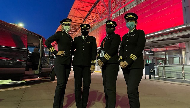 Historic Air India flight, manned by all-women cockpit crew, takes off from San Francisco for Bengaluru Historic Air India flight, manned by all-women cockpit crew, takes off from San Francisco for Bengaluru