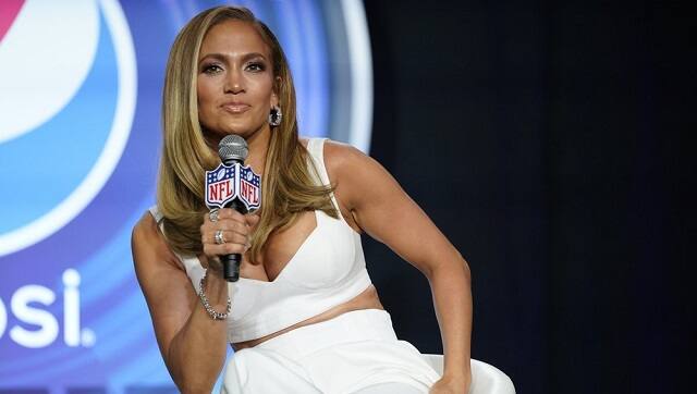 In this 30 Jan, 2020 file photo, NFL Super Bowl 54 football game halftime performer Jennifer Lopez answers questions at a news conference in Miami. Lopez will give a musical performance on the West Front of the US Capitol when Biden is sworn in as the nation’s 46th president next Wednesday. (AP Photo/David J. Phillip)