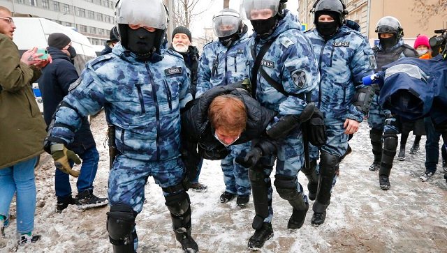 Russian Police detain over 1,600 protesters who demanded Opposition leader Alexei Navalny's release Russian Police detain over 1,600 protesters who demanded Opposition leader Alexei Navalny's release