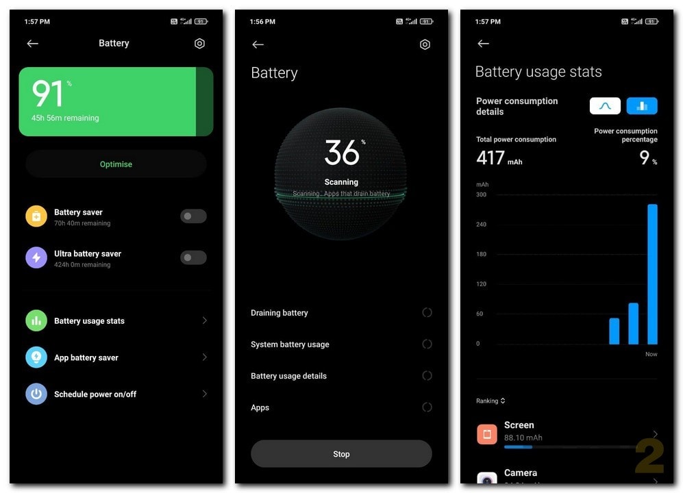  The battery section on MIUI 12 looks good. Image: Tech2/Nimish Sawant