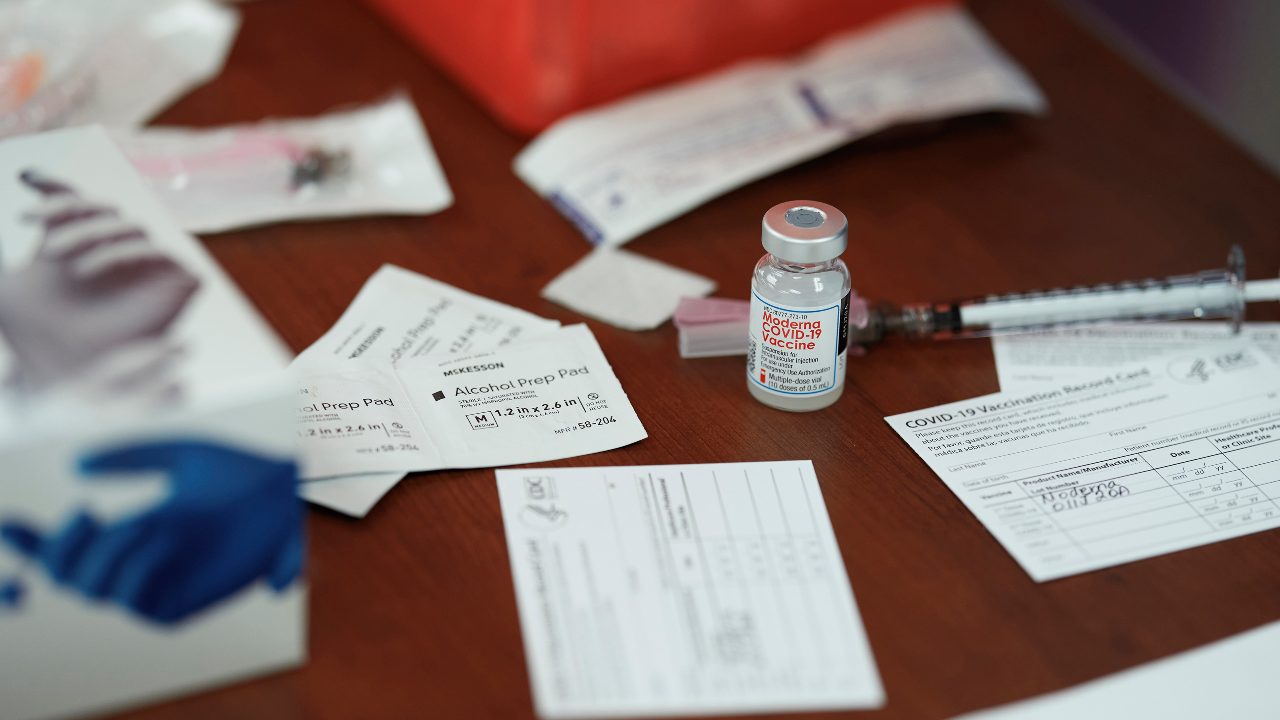 A vial of Moderna’s COVID-19 vaccine in Mount Pleasant, Texas, on Dec. 21, 2020. Shortages of shots for yellow fever, polio and other diseases have led to innovative solutions even in very poor countries. (Cooper Neill/The New York Times)