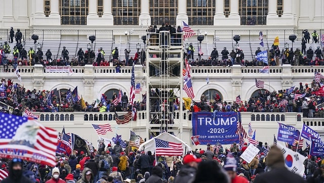 The rioters were egged on by Trump, who has spent weeks falsely attacking the integrity of the election and had urged his supporters to descend on Washington to protest Congress’ formal approval of Biden’s victory. Twitter suspended his account for 12 hours and said that future violations by Trump could result in a permanent suspension. The company required the removal of three of Trump's tweets, including a short video in which he urged those supporters to “go home” while also repeating falsehoods about the integrity of the presidential election. Image courtesy: AP The rioters were egged on by Trump, who has spent weeks falsely attacking the integrity of the election and had urged his supporters to descend on Washington to protest Congress’ formal approval of Biden’s victory. Twitter suspended his account for 12 hours and said that future violations by Trump could result in a permanent suspension. The company required the removal of three of Trump's tweets, including a short video in which he urged those supporters to “go home” while also repeating falsehoods about the integrity of the presidential election. Image courtesy: AP