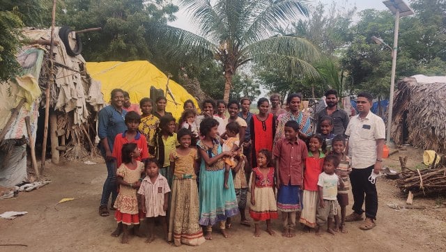 Krithika Srinivasan with Irula residents of Jakkampettai, 24 of whom received community certificates from Tindivanam sub-collector following her reportage on the state of their hamlet. Greeshma Kuthar/Firstpost