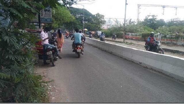 Road median work completed in Perambur. Pic: Raghukumar C 