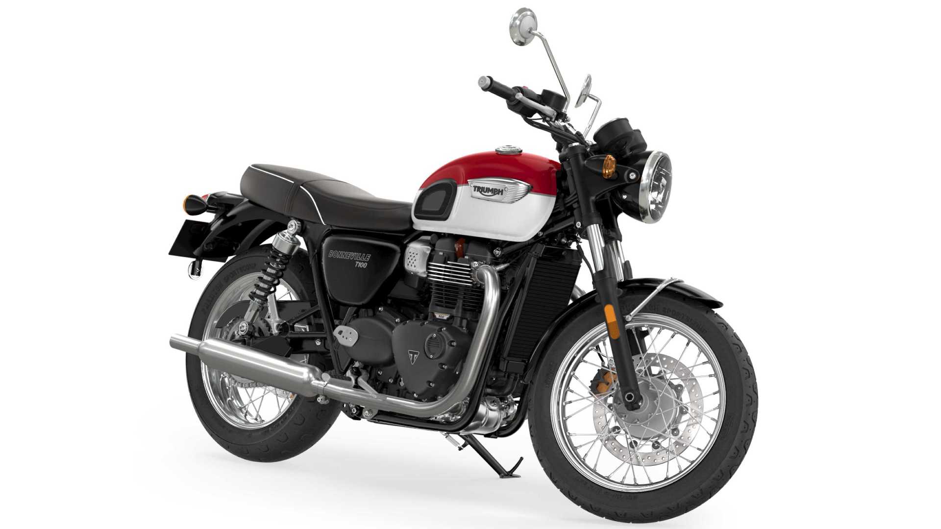 The 2021 Triumph Bonneville T100 benefits from a 10 hp rise in power output. Image: Triumph Motorcycles