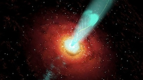 DST astronomers trace huge optical flare from supermassive black hole discovered in the 1960s