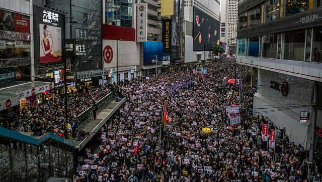 File image of a pro-democracy demonstration in Hong Kong on 1 January last year. By Lam Yik Fei © 2020 The New York Times