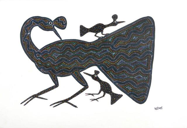 BHURI BAI, Untitled, c 2018, Acrylic on handmade paper
