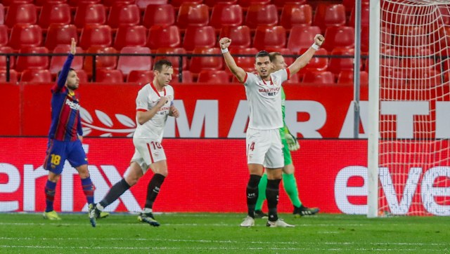 Copa del Rey: Jules Kounde, Ivan Rakitic score as Sevilla's first leg win leaves Barcelona with mountain to climb Copa del Rey: Jules Kounde, Ivan Rakitic score as Sevilla's first leg win leaves Barcelona with mountain to climb