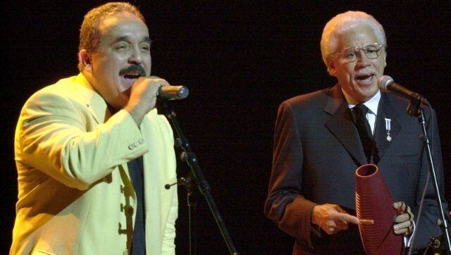  Salsa musicians Willie Colon from Puerto Rico, left, and Dominican Johnny Pacheco perform at the National Theater in Santo Domingo, Dominican Republic. Image via The Associated Press/ Andres Leighton