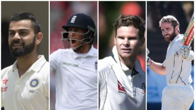 (L to R): Virat Kohli, Joe Root, Steve Smith and Kane Williamson. AFP