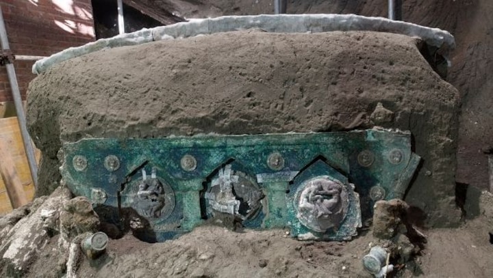 Archeologists find unscathed ceremonial chariot that survived the Mt Vesuvius eruption near Italy's Pompeii