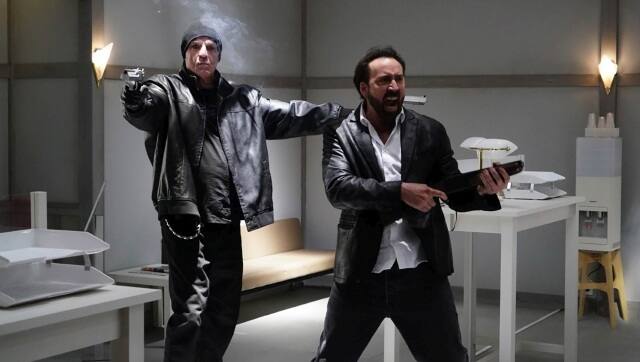 Nick Cassavetes and Nic Cage appears in Prisoners of the Ghostland by Sion Sono, an official selection of the Premieres section at the 2021 Sundance Film Festival. Courtesy of Sundance Institute. All photos are copyrighted and may be used by press only for the purpose of news or editorial coverage of Sundance Institute programs. Photos must be accompanied by a credit to the photographer and/or ‘Courtesy of Sundance Institute.’ Unauthorized use, alteration, reproduction or sale of logos and/or photos is strictly prohibited.