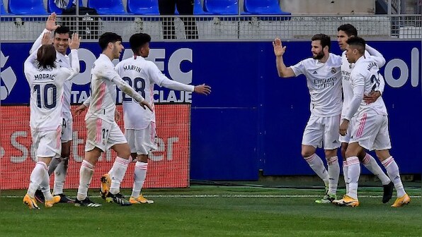LaLiga: Raphael Varane double leads Real Madrid comeback win at Huesca; Sevilla beat Getafe as coaches clash