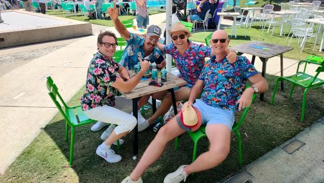 Richard (second from right) and his friends enjoying one last day of the Australian Open. Image: Rajdeep Puri/Firstpost