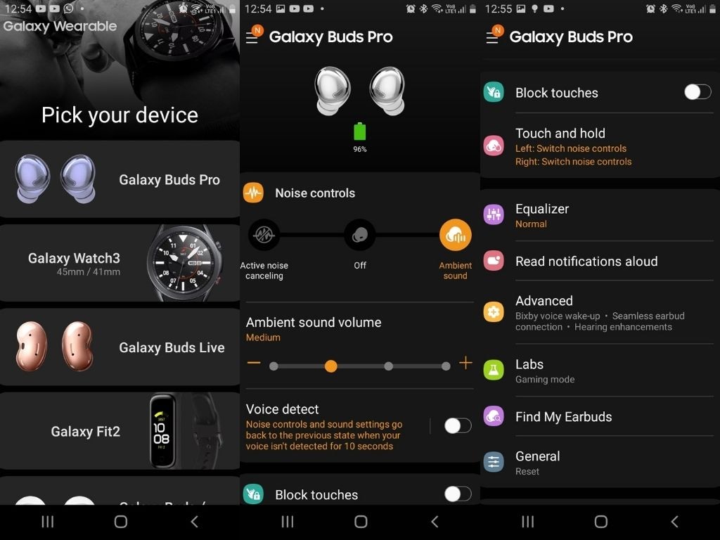 Screenshots of Samsung Wear app on Galaxy S9. Image: tech2/Nandini Yadav