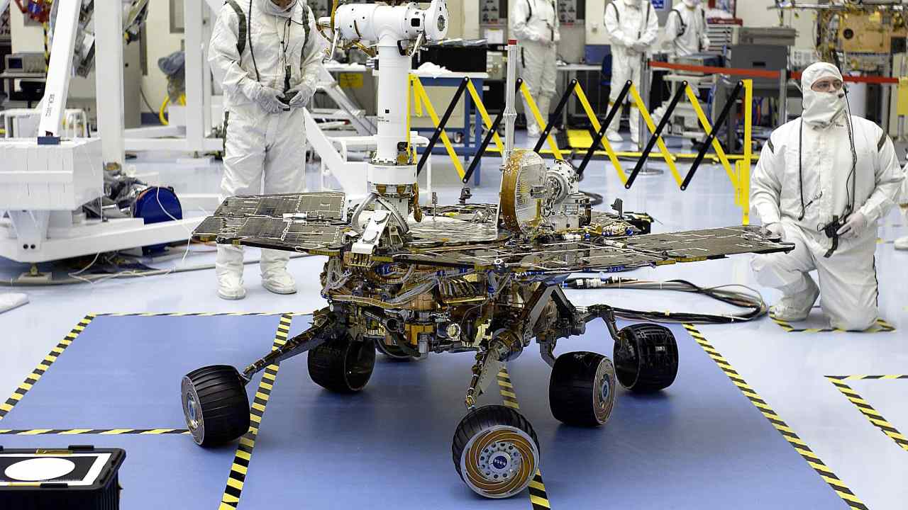 The Mars Exploration Rover-2 (MER-2) during testing for mobility and maneuverability. Image: NASA