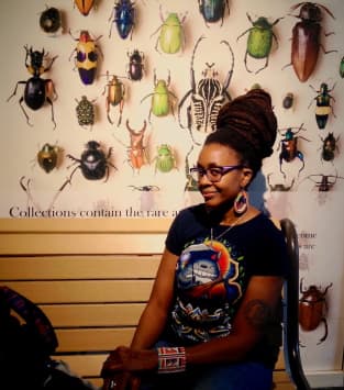  Portrait of Nnedi Okorafor with insects. Cheetah Witch/Wikimedia Commons, CC BY-SA 