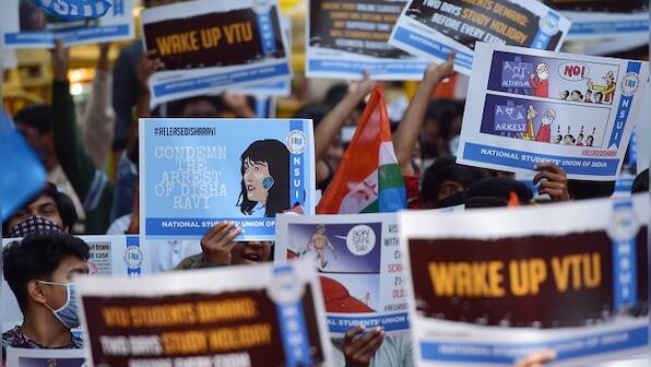 AISA, NSUI hold protests demanding climate activist Disha Ravi's release, hit out at Centre's 'anti-democracy campaign'