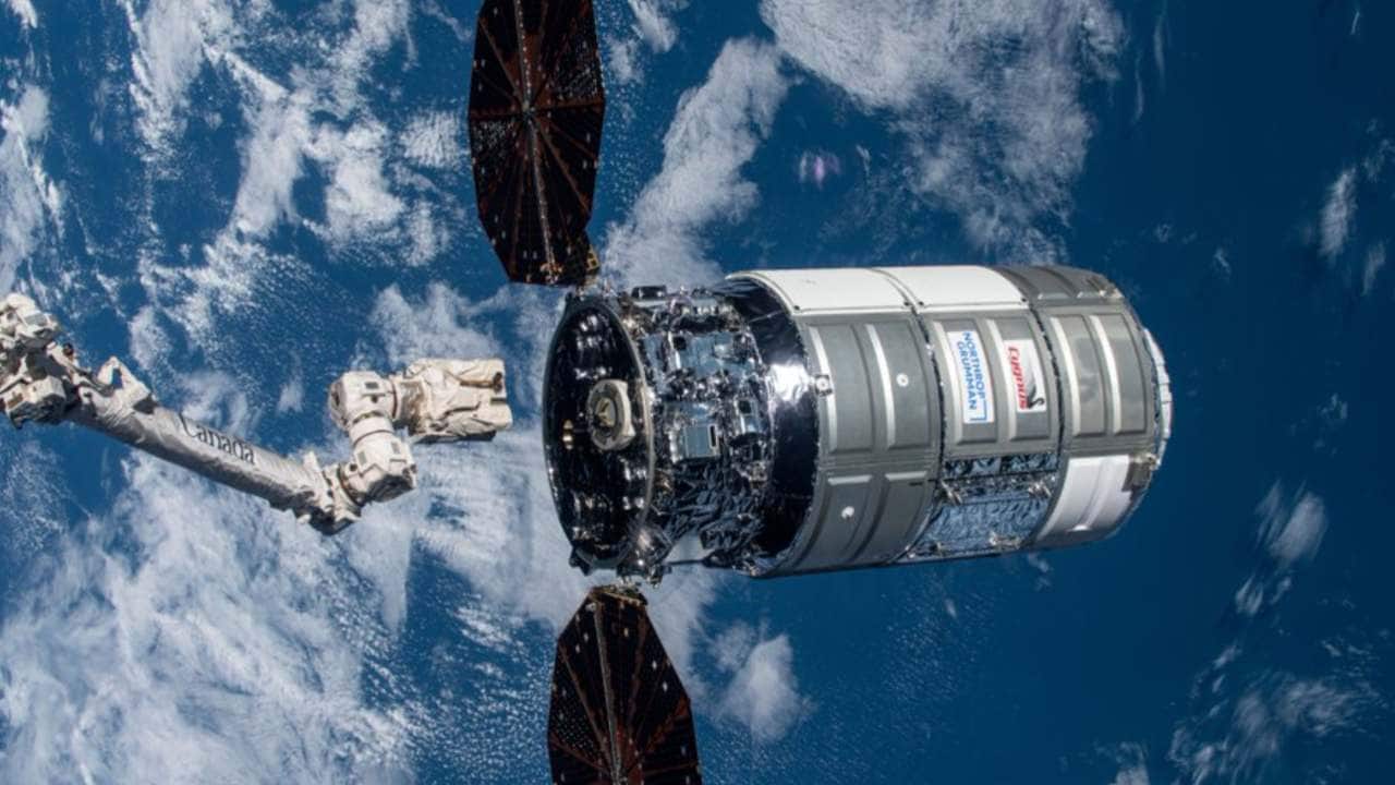 Northrop Grumman's Cygnus resupply ship, named S.S. Katherine Johnson,  on its way to the ISS carrying fresh food and science research. Image credit: Twitter/@Space_Station
