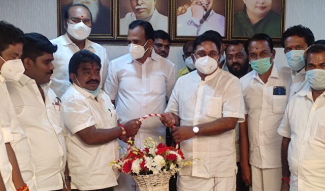 Tamil Nadu polls: Tamil Nadu polls: Denied party ticket, AIADMK MLA crosses over to rival AMMK camp Tamil Nadu polls: Tamil Nadu polls: Denied party ticket, AIADMK MLA crosses over to rival AMMK camp