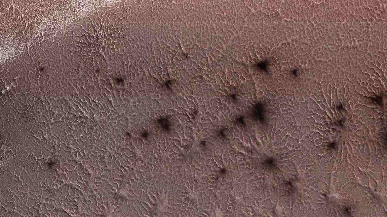 Araneiforms on Mars. Image Credit: NASA