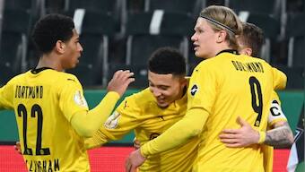 German Cup: Jadon Sancho fires Borussia Dortmund into semi-finals with win over Moenchengladbach