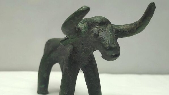 Greece: Heavy rainfall leads to discovery of ancient bronze bull figurine, a votive offering made to Zeus