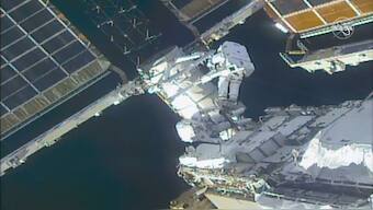 Astronauts complete seven hour spacewalk to prep ISS for its new solar panels