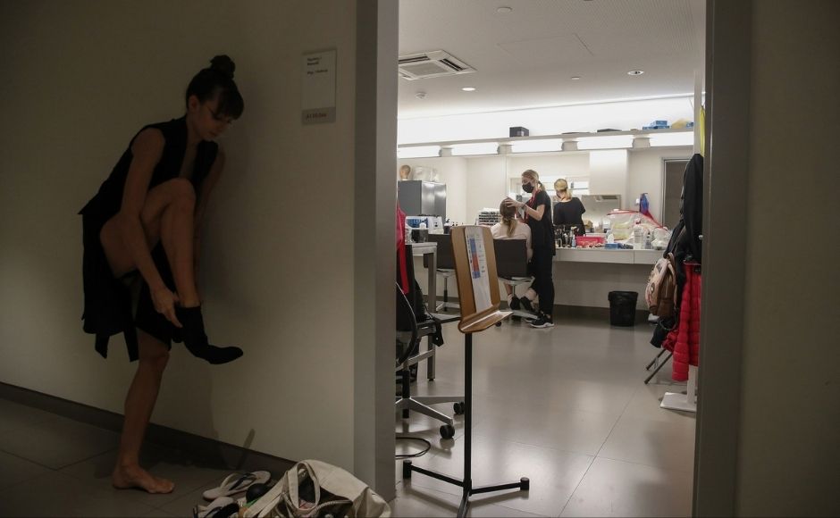 Eleftheria Stamou dancer of the Greek National Opera Ballet prepares, prior to a rehearsal of 'Despo-Greek Dances' Opera and dance performance in Athens, on Friday, 26 February, 2021. Photo via The Associated Press/Thanassis Stavrakis Eleftheria Stamou dancer of the Greek National Opera Ballet prepares, prior to a rehearsal of 'Despo-Greek Dances' Opera and dance performance in Athens, on Friday, 26 February, 2021. Photo via The Associated Press/Thanassis Stavrakis