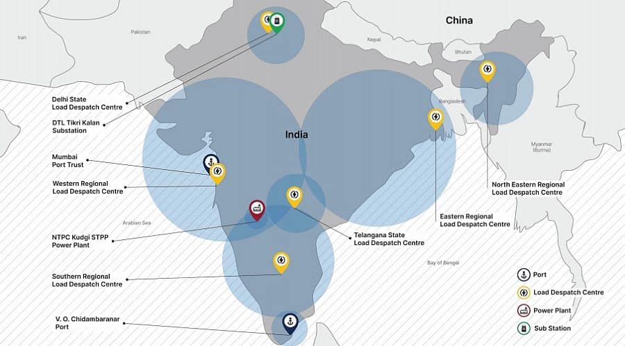 Suspected Indian power sector victims of RedEcho targeted intrusions. Image source: Recorded Future, Map data ©2021 Google