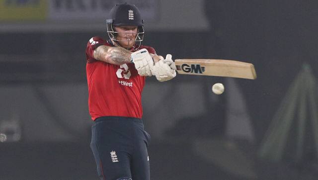 Ben Stokes of England plays a shot during the fourth T20I. Sportzpics