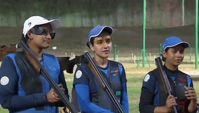 Indian women's trap team wins silver medal at ISSF World Cup, men's team miss out with sixth-placed finish Indian women's trap team wins silver medal at ISSF World Cup, men's team miss out with sixth-placed finish