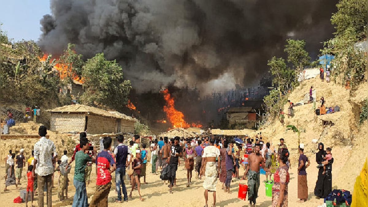 Five Rohingya feared dead, thousands flee huge blaze at refugee camps in Bangladesh