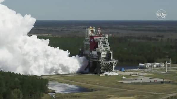 NASA's SLS moon rocket passes 'hot fire' engine test; test launch plans remain unclear